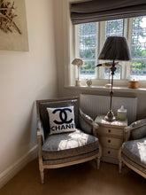 Load image into Gallery viewer, Washed Distressed French Style Armchair Upholstered In Grey Solid Wooden Frame