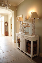 Load image into Gallery viewer, Shabby chic distressed solid mango wood console table in F&B white tie Distressed