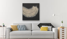 Load image into Gallery viewer, Original canvas Angel Feather Follow Your Dreams 24 x 24 inch solid grey background By Kerrie Griffin