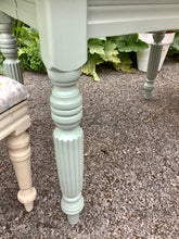 Load image into Gallery viewer, Country Dining Set Oak Table And Two Upholstered Mahogany Chairs