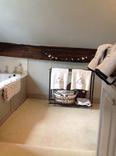 Load image into Gallery viewer, Period style double freestanding towel rail brass and black