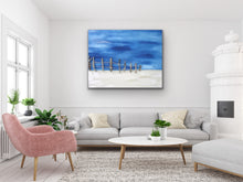 Load image into Gallery viewer, "Perfect Peace" Extra Large Beach Scene Original Canvas with Driftwood 36 x 46 inches by Kerrie Griffin available from The Interior Co