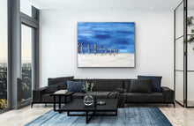 Load image into Gallery viewer, "Perfect Peace" Extra Large Beach Scene Original Canvas with Driftwood 36 x 46 inches by Kerrie Griffin available from The Interior Co