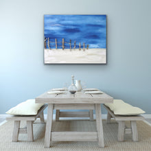 Load image into Gallery viewer, "Perfect Peace" Extra Large Beach Scene Original Canvas with Driftwood 36 x 46 inches by Kerrie Griffin available from The Interior Co