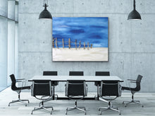 Load image into Gallery viewer, "Perfect Peace" Extra Large Beach Scene Original Canvas with Driftwood 36 x 46 inches by Kerrie Griffin available from The Interior Co