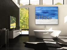 Load image into Gallery viewer, "Perfect Peace" Extra Large Beach Scene Original Canvas with Driftwood 36 x 46 inches by Kerrie Griffin