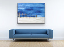 Load image into Gallery viewer, "Perfect Peace" Extra Large Beach Scene Original Canvas with Driftwood 36 x 46 inches by Kerrie Griffin