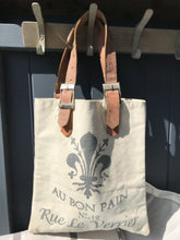 Load image into Gallery viewer, French Bread Bag Heavy Canvas with Leather Handles