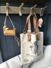 Load image into Gallery viewer, French Bread Bag Heavy Canvas with Leather Handles
