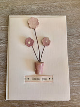 Load image into Gallery viewer, Thankyou Card With a Wooden Polkadot pot of flowers East Of India 
