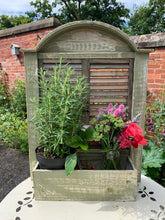 Load image into Gallery viewer, Distressed Green Louvre Shutter Doors Planter