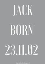 Load image into Gallery viewer, Framed Print - Birth framed print personalised including name and D.O.B.