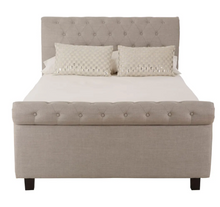 Load image into Gallery viewer, BRIGHTON LIGHT GREY DOUBLE OTTOMAN BED