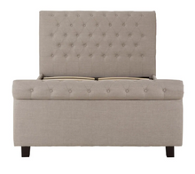 Load image into Gallery viewer, BRIGHTON LIGHT GREY DOUBLE OTTOMAN BED