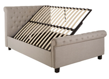 Load image into Gallery viewer, BRIGHTON LIGHT GREY DOUBLE OTTOMAN BED