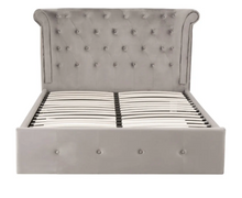Load image into Gallery viewer, EATON STEEL VELVET DOUBLE OTTOMAN BED
