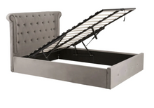 Load image into Gallery viewer, EATON STEEL VELVET DOUBLE OTTOMAN BED