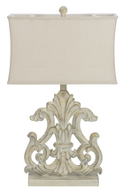 Load image into Gallery viewer, French Style Fleur De Lys Table Lamp - Cream