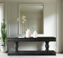 Load image into Gallery viewer, LARGE DISTRESSED BLACK CONSOLE TABLE The Interior Co