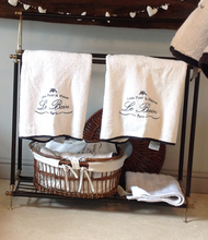 Load image into Gallery viewer, Period style double freestanding towel rail brass and black