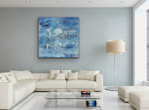 A Large Textured Abstract Canvas Original Painting by Kerrie Griffin Called Waves available from The Interior Co