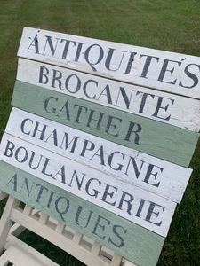 Hand Made Using 100% Recycled Wood Sign Boulangerie Hand Painted