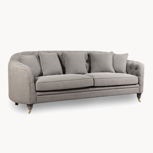 ROUNDED THREE SEATER BUTTON SOFA