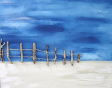 Load image into Gallery viewer, "Perfect Peace" Extra Large Beach Scene Original Canvas with Driftwood 36 x 46 inches by Kerrie Griffin available from The Interior Co