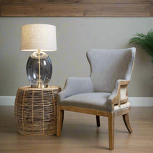 Load image into Gallery viewer, BURLAP AND GREY LINEN ARM CHAIR by The Interior Co