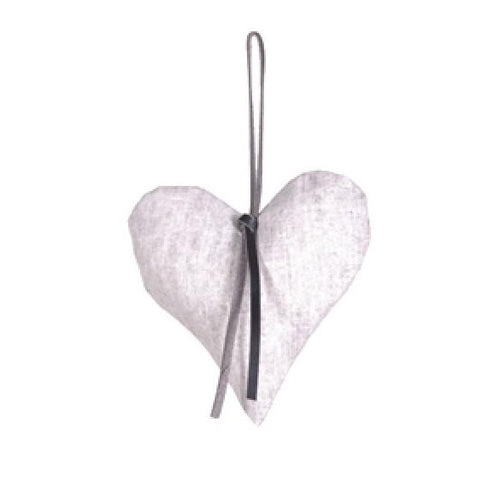 Pure Silk 'Scent Grey Heart' With Leather Hanger