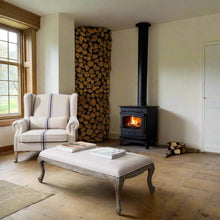 Load image into Gallery viewer, ST JAMES BEIGE ARM CHAIR WITH BLUE STRIPE