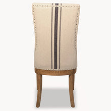 Load image into Gallery viewer, BLUE STRIPE AND OAK DINING CHAIR French style 
