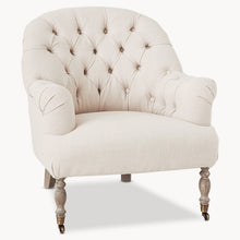 Load image into Gallery viewer, UPHOLSTERED CREAM OAK OCCASIONAL CHAIR