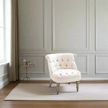 Load image into Gallery viewer, UPHOLSTERED CREAM OAK OCCASIONAL CHAIR