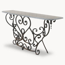 Load image into Gallery viewer, Iron and stone railing console table
