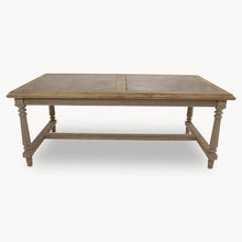 Load image into Gallery viewer, OAK AND DOUBLE STONE INLAY DINING TABLE