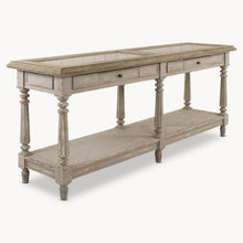 Load image into Gallery viewer, Large, Grey Oak and Stone top console table
