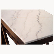 Load image into Gallery viewer, Oak and marble console table
