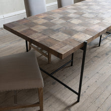 Load image into Gallery viewer, LARGE RECLAIMED PINE 240cm LONG IRON DINING TABLE
