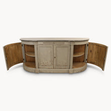 Load image into Gallery viewer, Rounded 4 - Door Grey Distressed Sideboard with Stone Top