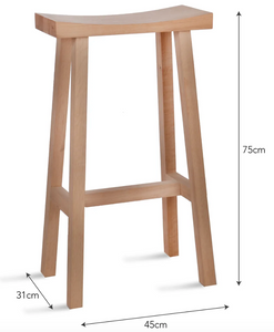 OAK AND BEECH BAR STOOL NATURAL