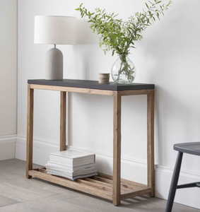 CONSOLE TABLE SLATE GREY ACACIA WOOD