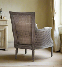 Load image into Gallery viewer, Bergère Armchair French chair rattan back 
