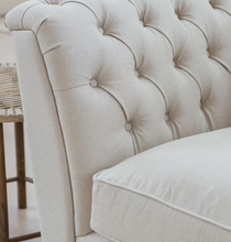 Load image into Gallery viewer, The Hampshire button Back 3-Seater Sofa combines timeless elegance with exceptional comfort. Upholstered in a soft neutral fabric, it features a classic deep buttoned back and gently scrolled arms, creating a refined, tailored silhouette.
