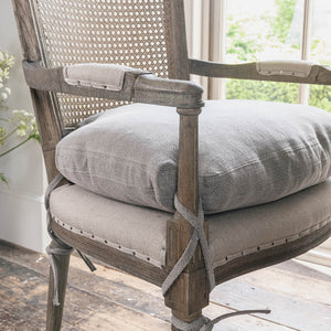 Kensington Carver dining chair with rock grey cushion 