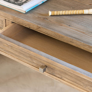 Bleached two draw reclaimed pine desk