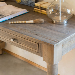 Bleached two draw reclaimed pine desk