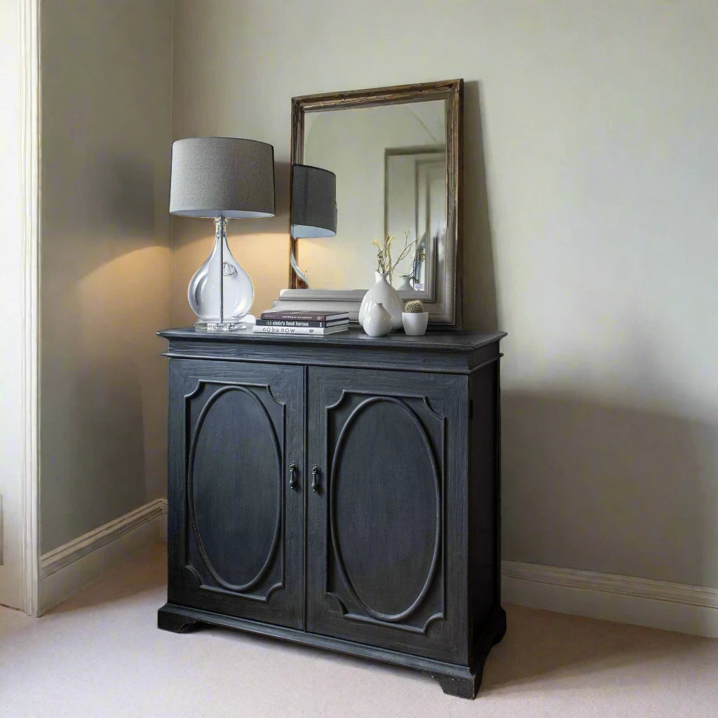 BLACK TWO DOOR CABINET the interiorco