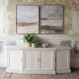Recycled, pine, distressed, white sideboard 
