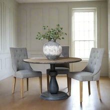 Load image into Gallery viewer, ROUND PEDESTAL DINING TABLE RECYCLED PINE AND BIRCH
